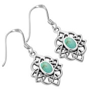 Turquoise Celtic Knot Silver Earrings - e397h